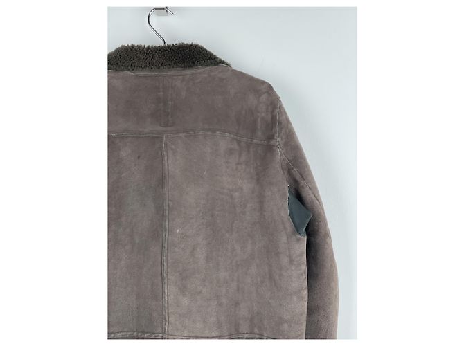 Rick Owens Sample Shearling Leather Coat Brown - view 15