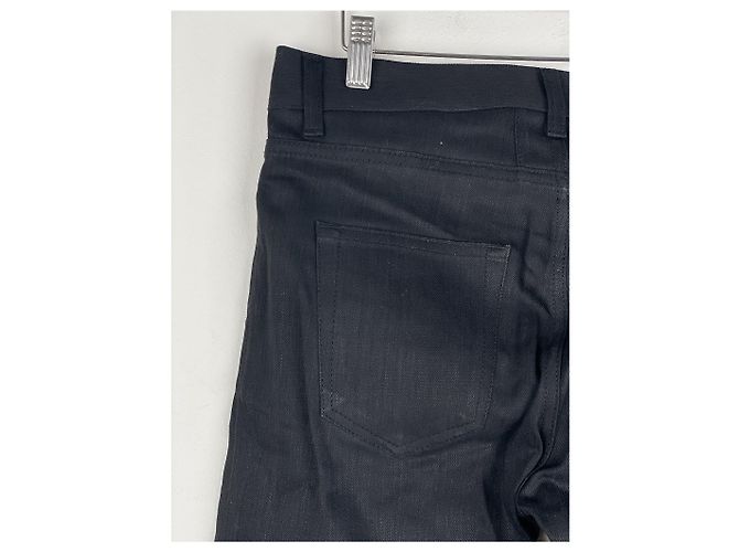 Saint Laurent D02 Distressed Knife-Cut Coated Denim Jeans - view 10