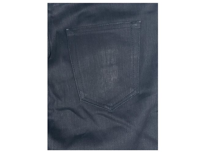 Saint Laurent D02 Distressed Knife-Cut Coated Denim Jeans - view 12