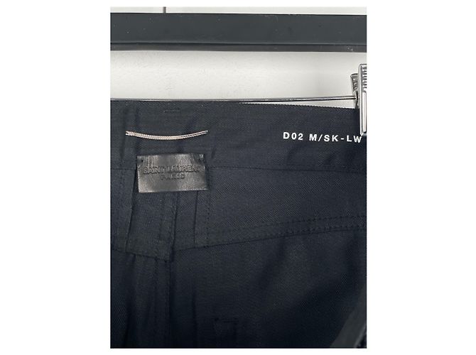 Saint Laurent D02 Distressed Knife-Cut Coated Denim Jeans - view 15