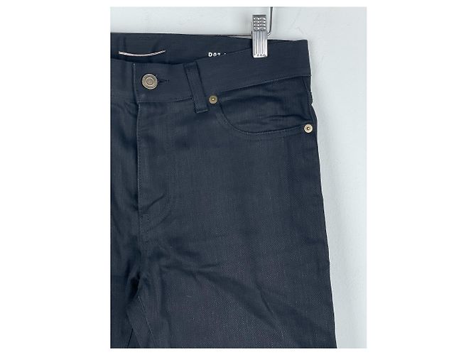 Saint Laurent D02 Distressed Knife-Cut Coated Denim Jeans - view 5