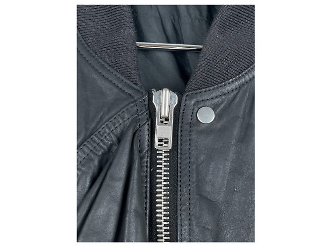 Chaqueta bomber de cuero drapeada 'Cyclops' SS16 de Rick Owens Negro - vista 10