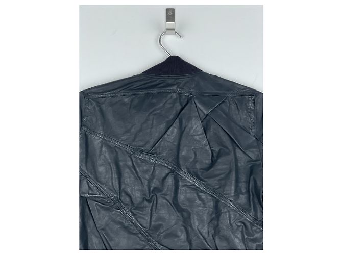 Chaqueta bomber de cuero drapeada 'Cyclops' SS16 de Rick Owens Negro - vista 11
