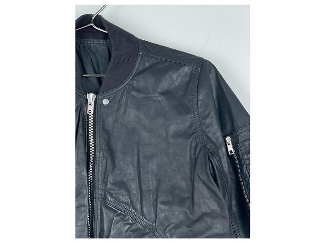 Chaqueta bomber de cuero drapeada 'Cyclops' SS16 de Rick Owens Negro - vista 5