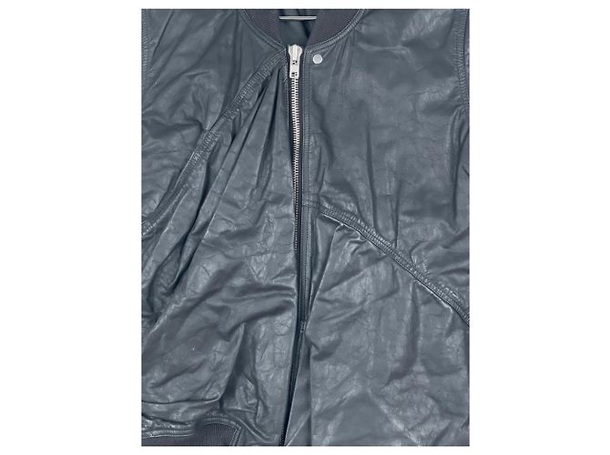 Chaqueta bomber de cuero drapeada 'Cyclops' SS16 de Rick Owens Negro - vista 9