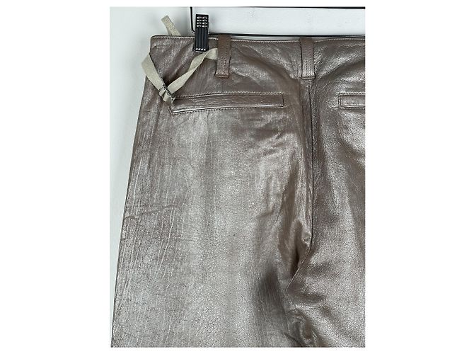 Helmut Lang AW99 Leder Astro Biker-Hose Silber - Ansicht 10