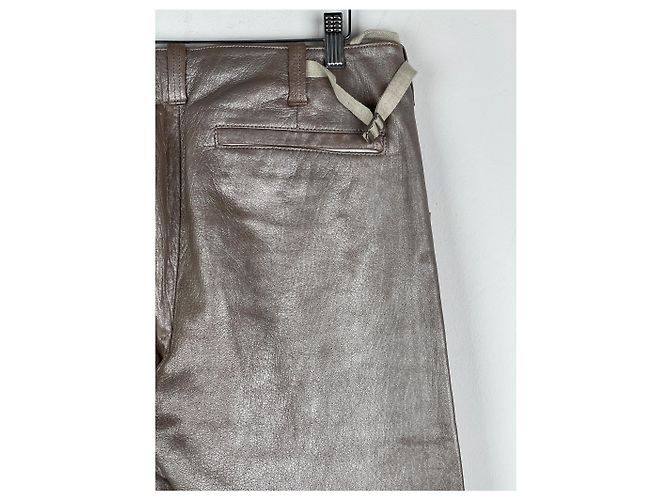 Helmut Lang AW99 Leder Astro Biker-Hose Silber - Ansicht 11