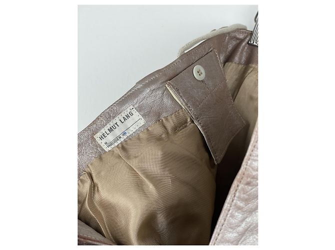 Helmut Lang AW99 Leder Astro Biker-Hose Silber - Ansicht 14