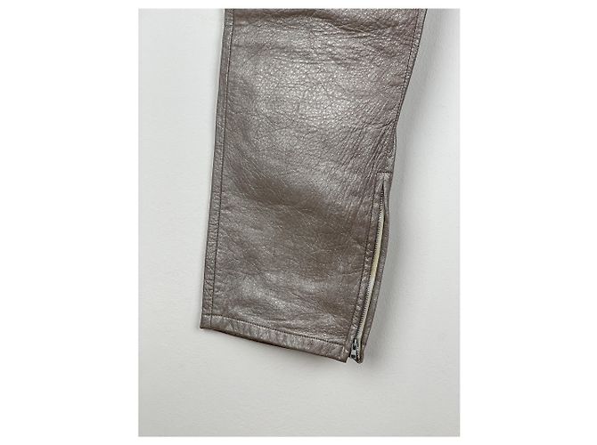 Helmut Lang AW99 Leder Astro Biker-Hose Silber - Ansicht 15