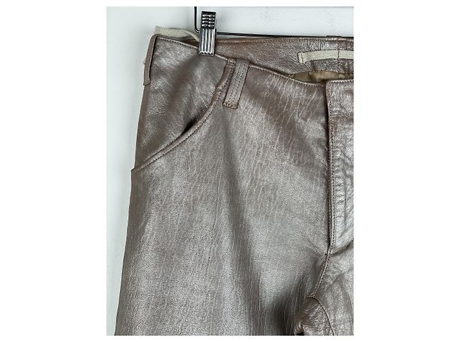 Helmut Lang AW99 Leder Astro Biker-Hose Silber - Ansicht 5
