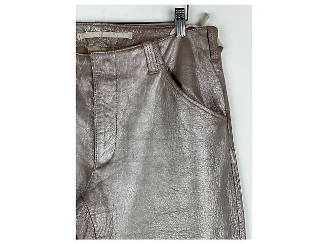 Helmut Lang AW99 Leder Astro Biker-Hose Silber - Ansicht 6
