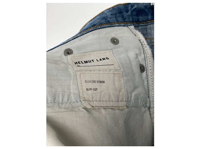 Helmut Lang 1990s Washed Distressed Denim Jeans Blue - view 13