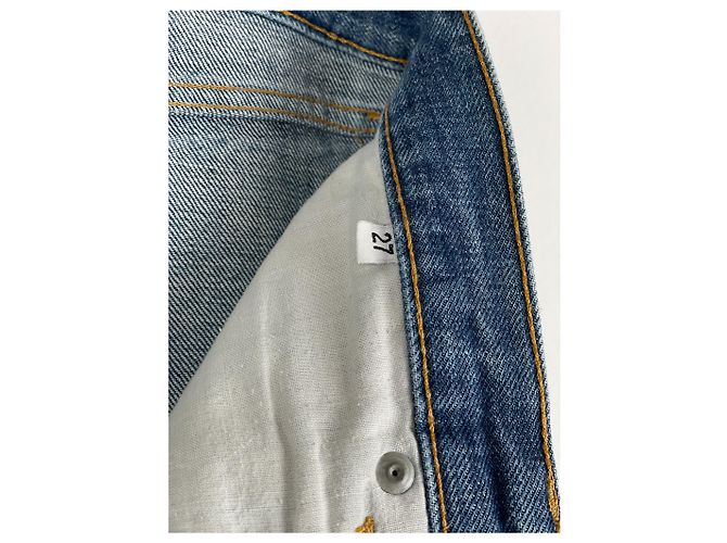 Helmut Lang 1990s Washed Distressed Denim Jeans Blue - view 14