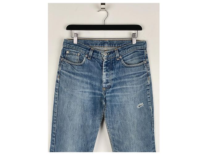 Helmut Lang 1990s Washed Distressed Denim Jeans Blue - view 3