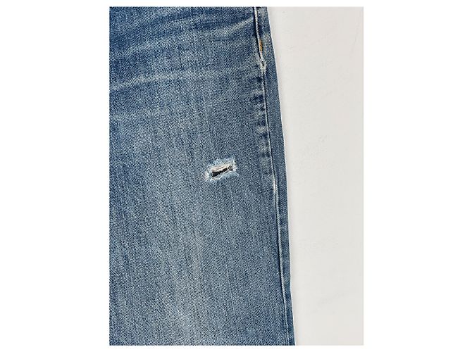 Helmut Lang 1990s Washed Distressed Denim Jeans Blue - view 7
