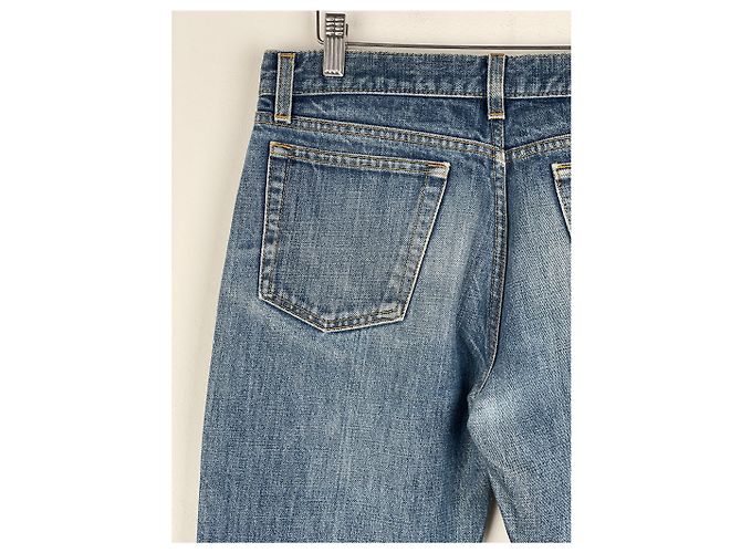 Helmut Lang 1990s Washed Distressed Denim Jeans Blue - view 9
