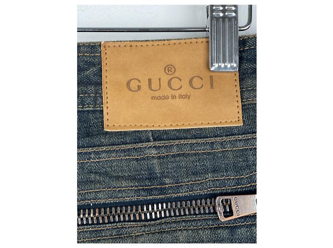 Gucci by Tom Ford SS02 Flared Sanded Bootcut Denim Jeans Blue - view 13