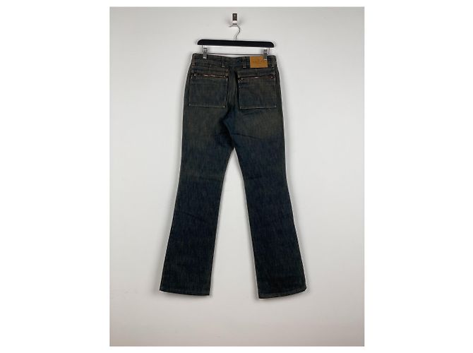 Gucci by Tom Ford SS02 Flared Sanded Bootcut Denim Jeans Blue - view 2
