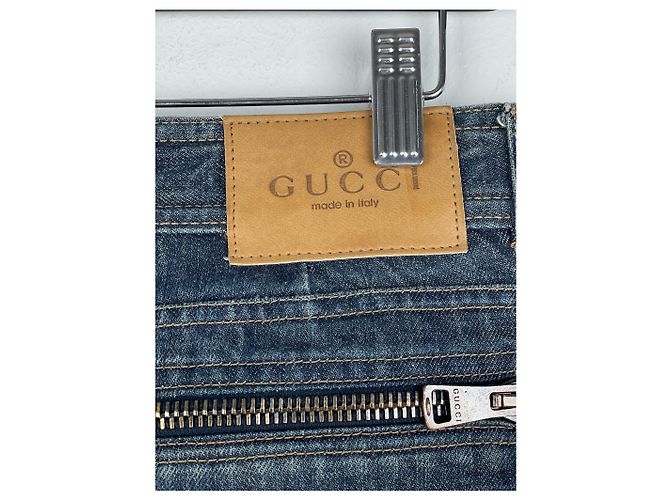 Gucci by Tom Ford SS02 Flared Sanded Bootcut Denim Jeans Blue - view 11