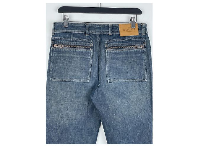 Gucci by Tom Ford SS02 Flared Sanded Bootcut Denim Jeans Blue - view 7