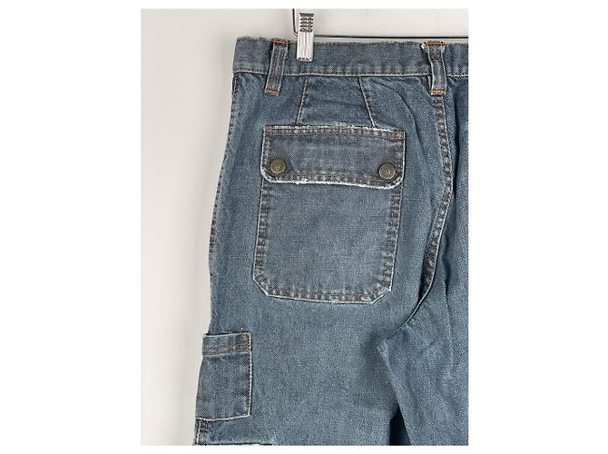 Dolce & Gabbana AW03 Double-Knie Denim Cargo-Hose Blau - Ansicht 10