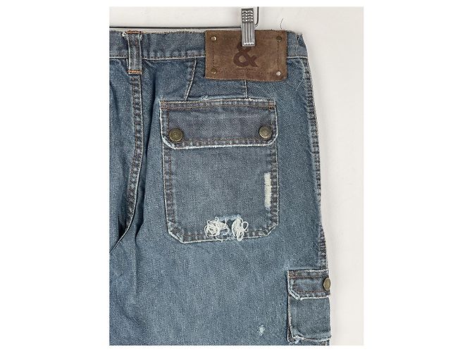 Dolce & Gabbana AW03 Double-Knie Denim Cargo-Hose Blau - Ansicht 11