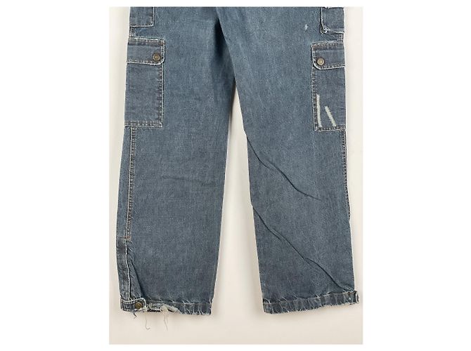 Dolce & Gabbana AW03 Double-Knie Denim Cargo-Hose Blau - Ansicht 12