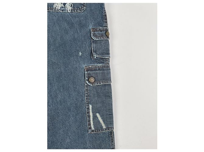Dolce & Gabbana AW03 Double-Knie Denim Cargo-Hose Blau - Ansicht 13