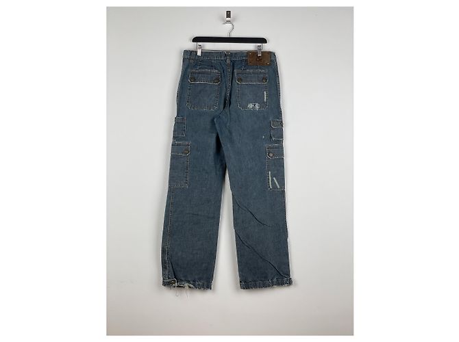 Dolce & Gabbana AW03 Double-Knie Denim Cargo-Hose Blau - Ansicht 2