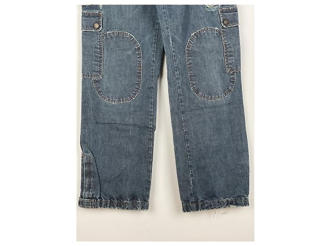 Dolce & Gabbana AW03 Double-Knie Denim Cargo-Hose Blau - Ansicht 4