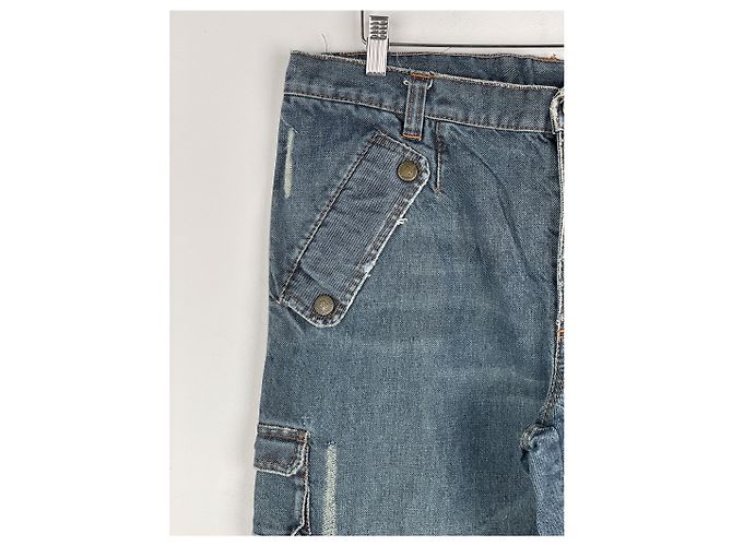 Dolce & Gabbana AW03 Double-Knie Denim Cargo-Hose Blau - Ansicht 5