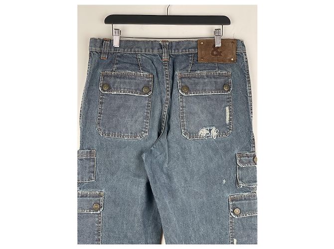 Dolce & Gabbana AW03 Double-Knie Denim Cargo-Hose Blau - Ansicht 9