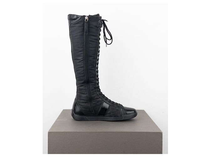Prada 2000s Knee-High Boxing Racing Lace-Up Sneaker Boots - view 4