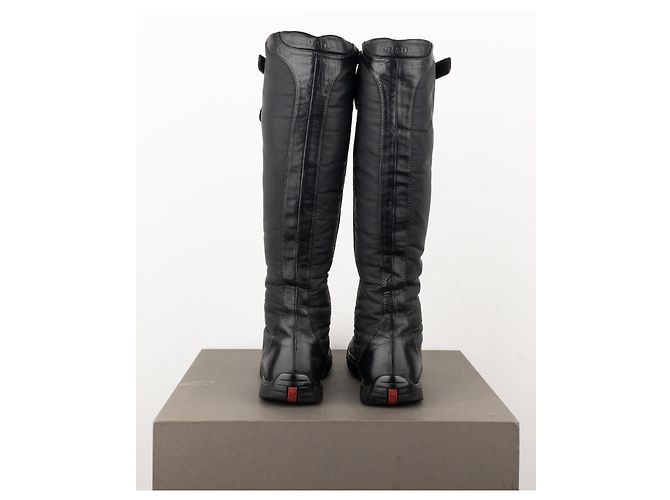 Prada 2000s Knee-High Boxing Racing Lace-Up Sneaker Boots - view 6