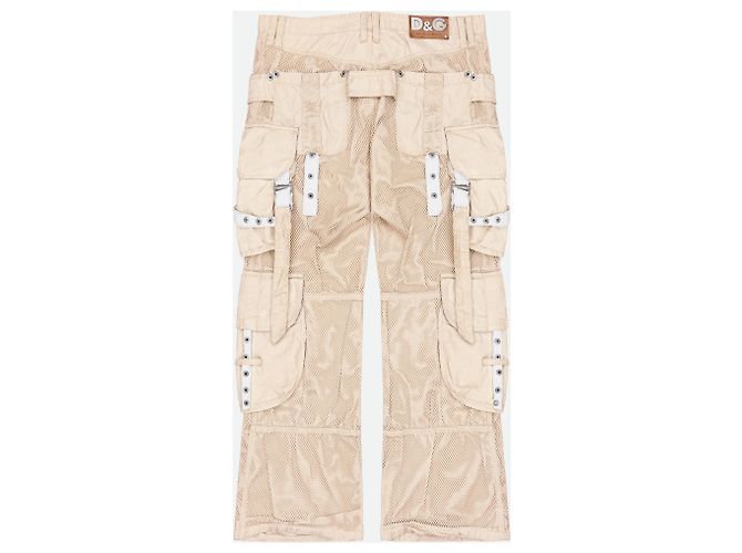 Dolce & Gabbana SS03 Net Cargo Pants Beige - view 2