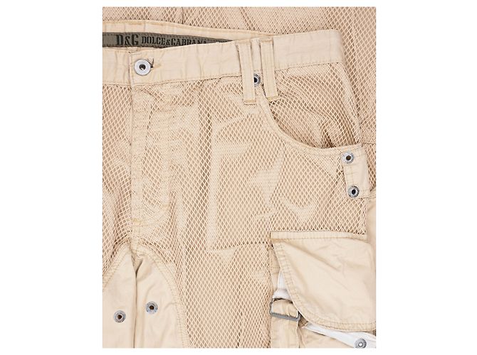 Dolce & Gabbana SS03 Net Cargo Pants Beige - view 3