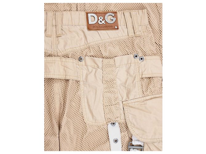 Dolce & Gabbana SS03 Net Cargo Pants Beige - view 4