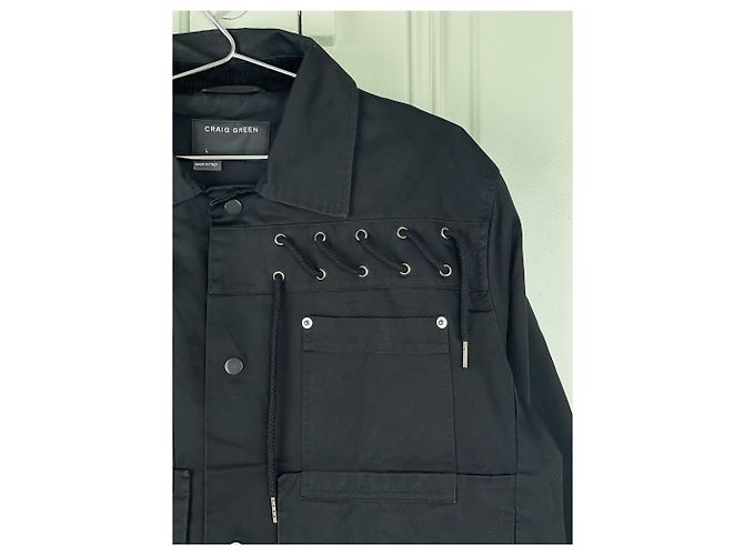 Laced Work Jacket von Craig Green FW18 Schwarz - Ansicht 3