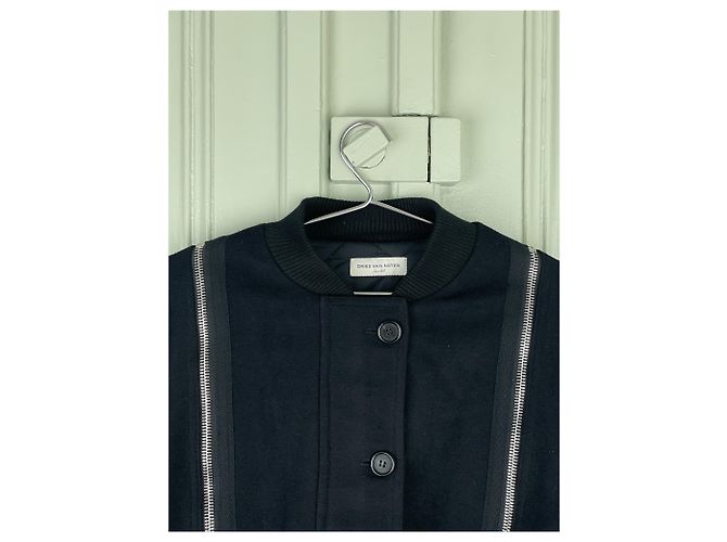 Chaqueta Bomber con Cierre Trasero Dries van Noten AW14 Negro - vista 3
