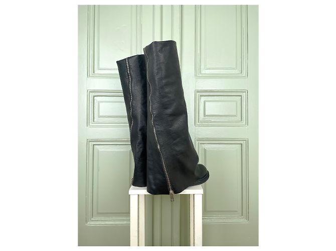 Stivali Creeper `Fetish´ a Risvolto di Rick Owens SS11 ANTHEM Nero - vista 2