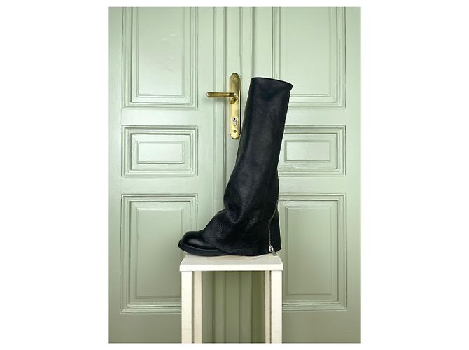 Stivali Creeper `Fetish´ a Risvolto di Rick Owens SS11 ANTHEM Nero - vista 3
