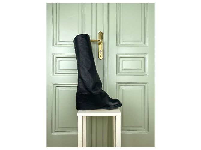 Stivali Creeper `Fetish´ a Risvolto di Rick Owens SS11 ANTHEM Nero - vista 4