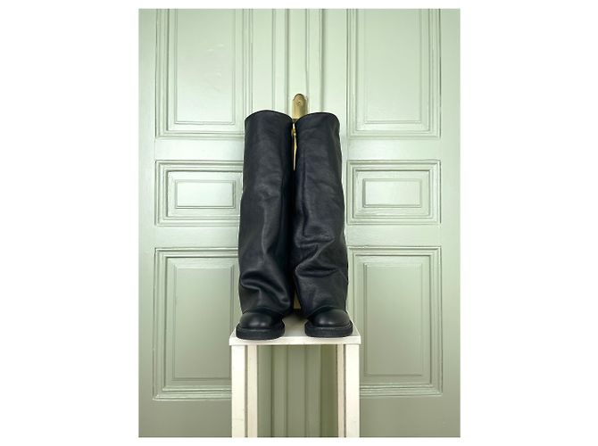 Stivali Creeper `Fetish´ a Risvolto di Rick Owens SS11 ANTHEM Nero - vista 5