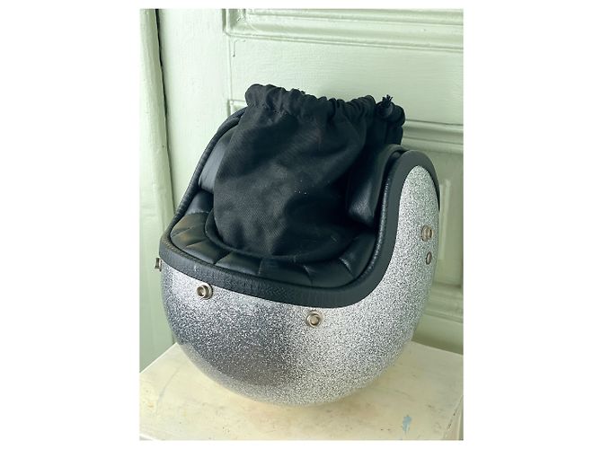 Maison Martin Margiela Borsa a Spalla Glitter Helmet di Maison Margiela Argento - vista 8