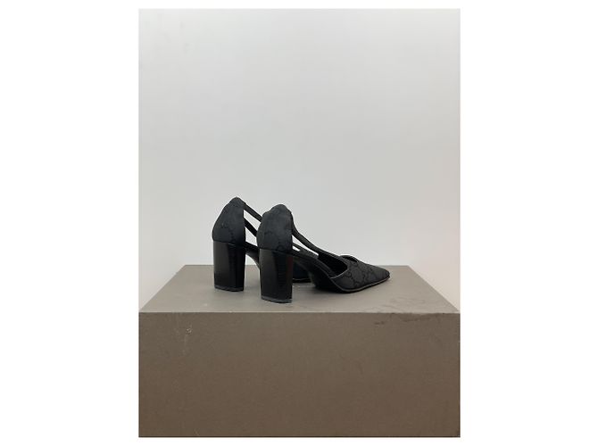 Décolleté Slingback Monogram a punta quadrata Gucci di Tom Ford SS98 Nero - vista 2