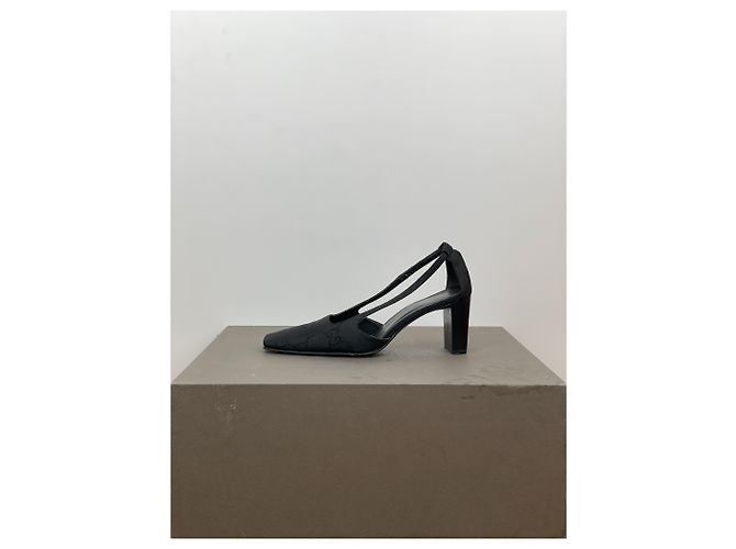 Décolleté Slingback Monogram a punta quadrata Gucci di Tom Ford SS98 Nero - vista 3