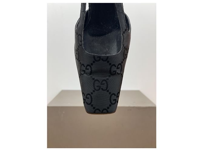 Décolleté Slingback Monogram a punta quadrata Gucci di Tom Ford SS98 Nero - vista 7