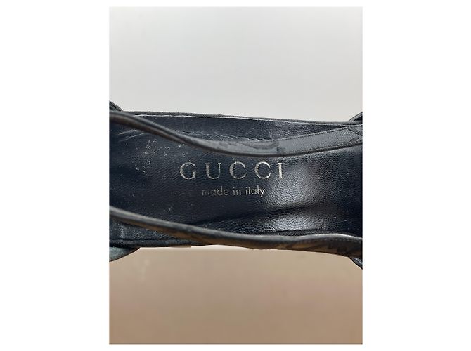 Décolleté Slingback Monogram a punta quadrata Gucci di Tom Ford SS98 Nero - vista 8