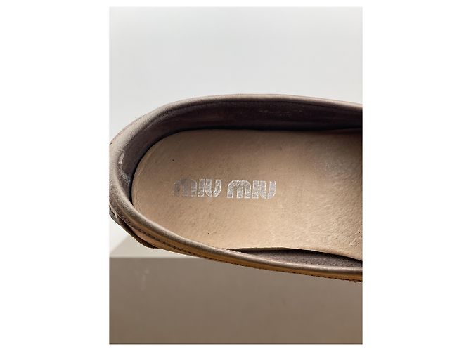 Mocassini da barca Miu Miu Marrone - vista 8