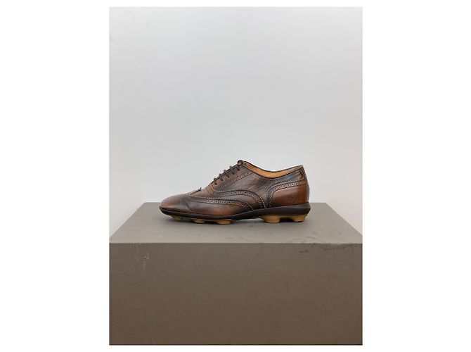 Miu Miu SS99 Derbies de punta cuadrada con suela de picos Castaño - vista 3